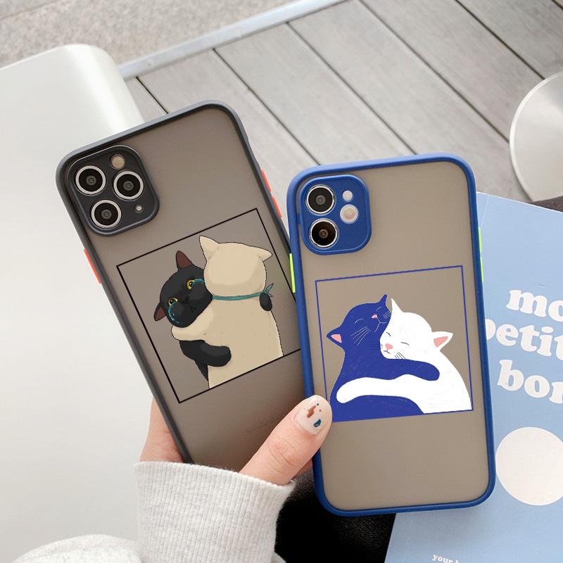 Funny Cartoon Cat Phone Case For iPhone 7 8 Plus SE2 X XR XS MAX For Iphone 15 14 12 13 Mini 11 Pro Max Cute Animal Back Cover