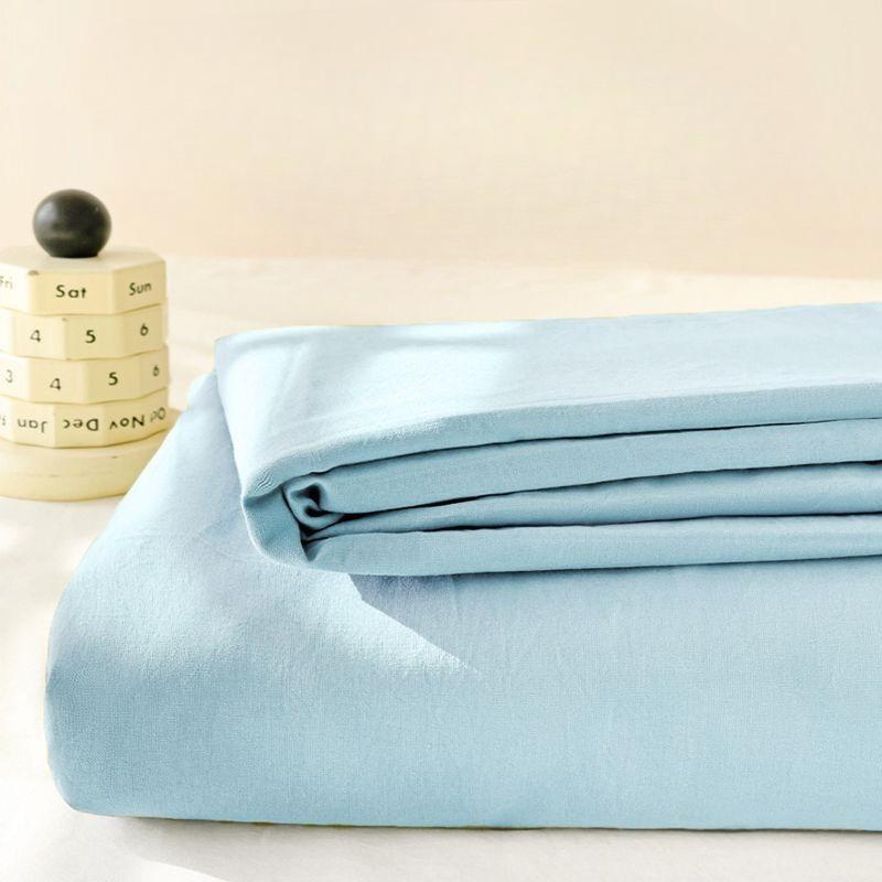 Japanese Striped Skin-friendly Thick Solid Bed Sheet with Pillowcase for Single Double Student Dormitory