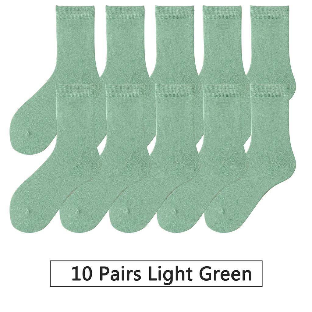10 Pairs/Lot New Woman Cotton Socks Men Sock Solid Color Autumn Spring For Female's Soft Breathable Colorful Girl