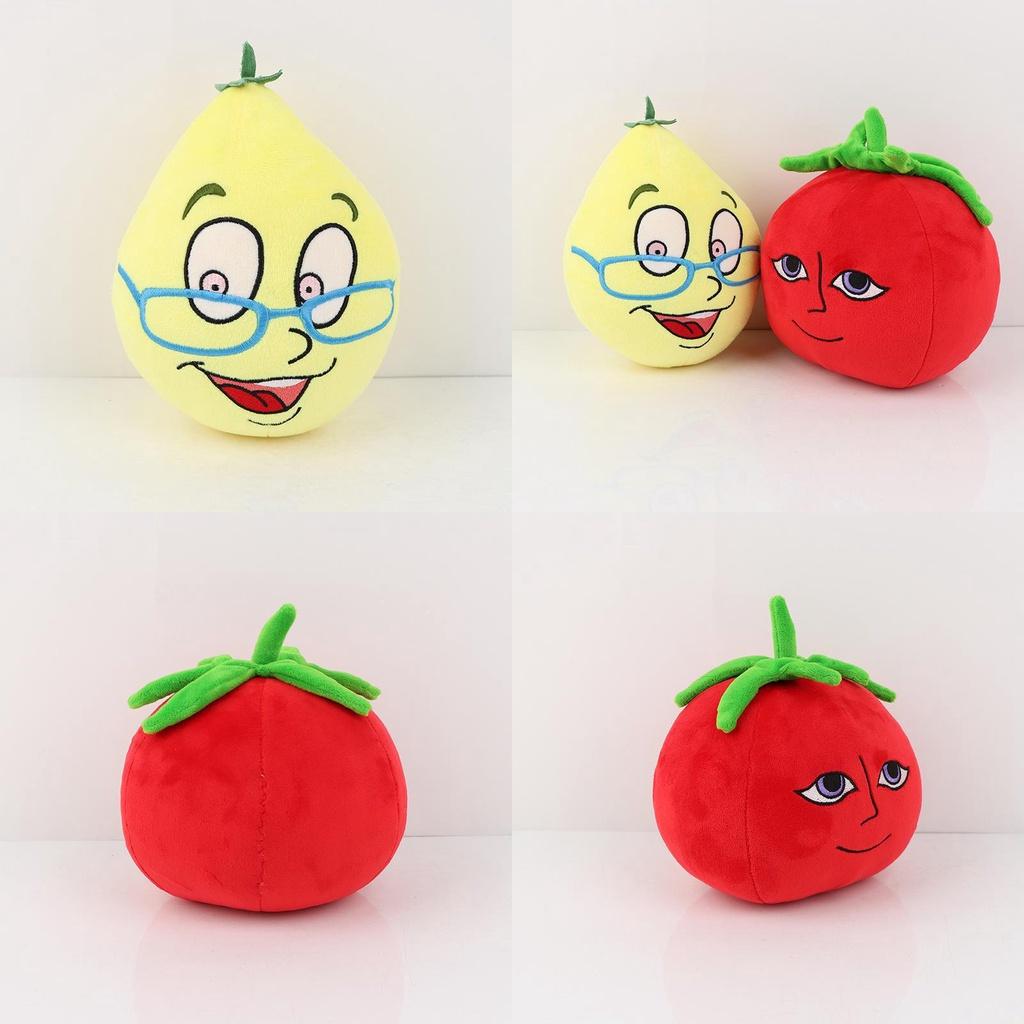 Frau Zitronen und Herr Tomaten Plüschtiere Hergestellt mit PP-Baumwolle und Plüschstoff 16*13*22cm/6.3*5.1*8.7in groß.