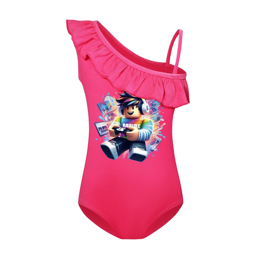 5529 Kids Girls Roblox Printed One-piece Swimsuit Swimwear