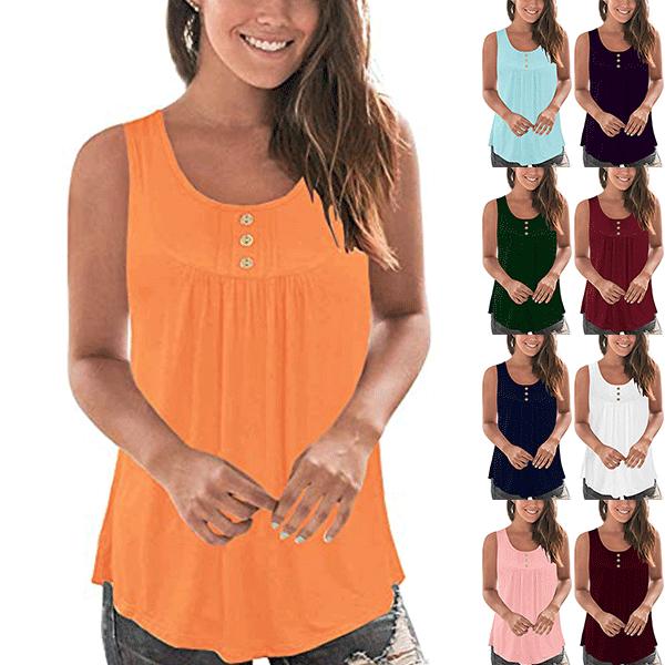 

Женский плюс размер печатный плиссированный без рукавов топы-танки летняя повседневная туника