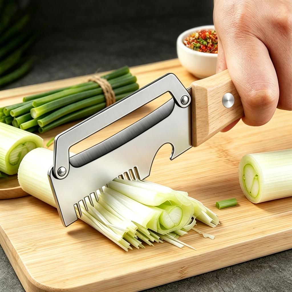 Kitchen Culinary Gadget 2-in-1 Stainless Steel Peeler Ergonomic Wood Handle for Fruit Potato Vegetable Trimming