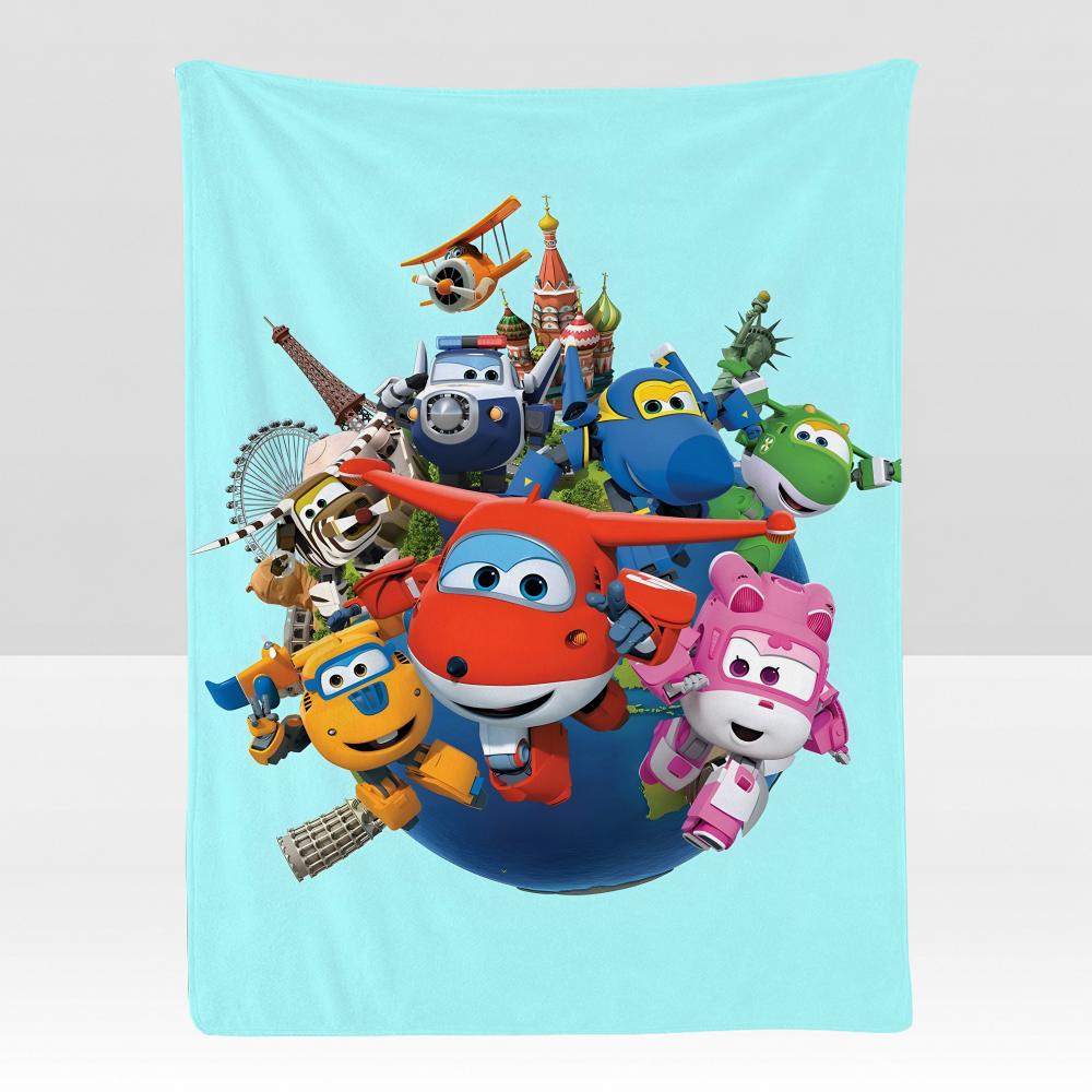 Cartoon S-Super W-Wings Throw Soft Flannel Blanket for Bed Bedroom Sofa Picnic Throw Skin-friendly Breathable Gift Cover