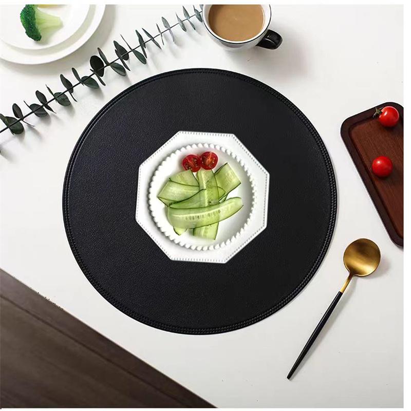 15" Round Light Luxury Lunch Mat Pure Color Household Western Food Mat Waterproof Oil Proof Heat Insulation Anti Scalding Mats