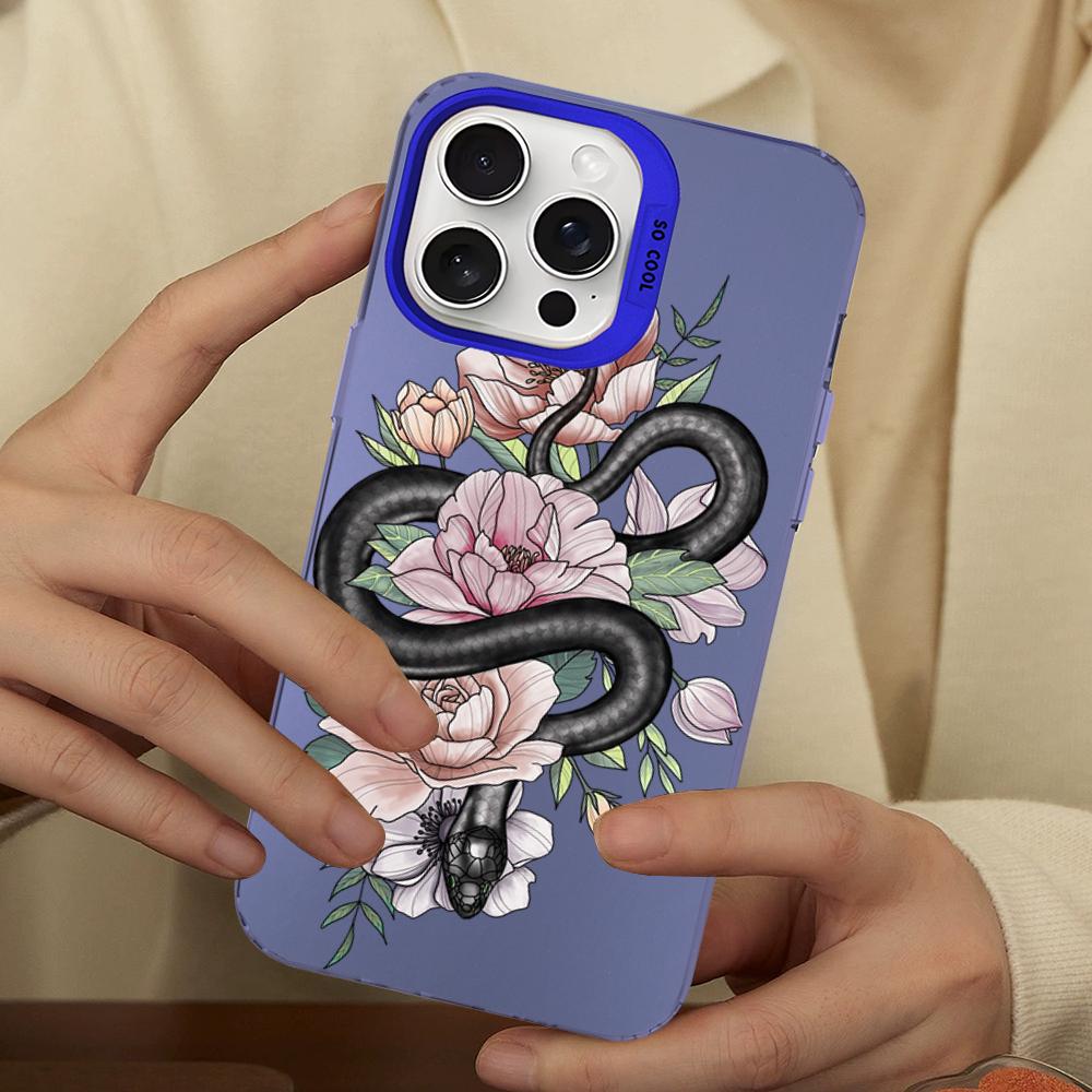 Snake Flower Snake Painting Phone Case For IPhone 16 15 14 13 12 11 Pro Max X XR XSMAX 8 7 Plus Matte Shockproof Back Cover