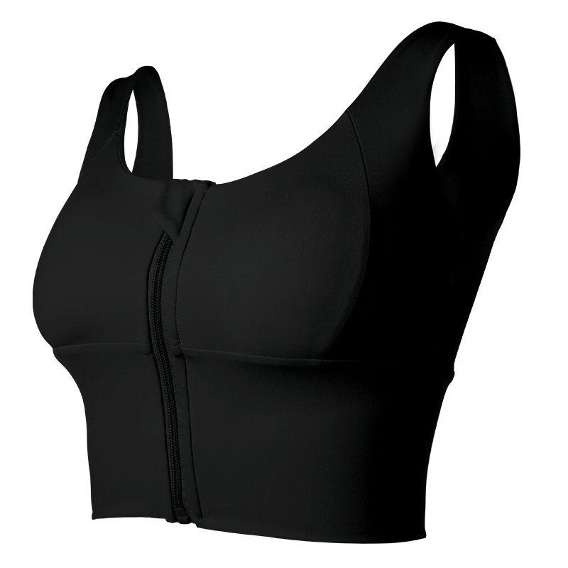 

Dyise Sports Underwear Women Shockproof Anti-sagging Professional Running Zip-up Yoga Vest Fitness Bra 23019 Black M(80-100)