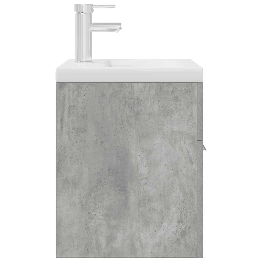Bathroom Vanity Unit with Built in Basin and Faucet Concrete Grey