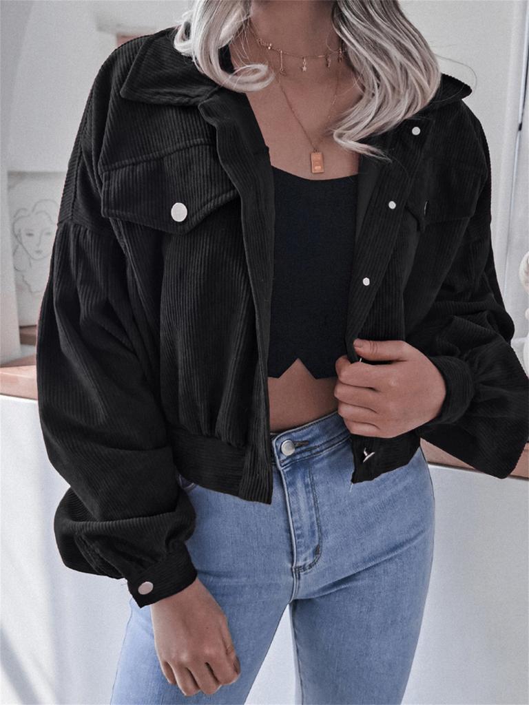 Ins Style Autumn Velvet Long Sleeve Cardigan Jacket for Women