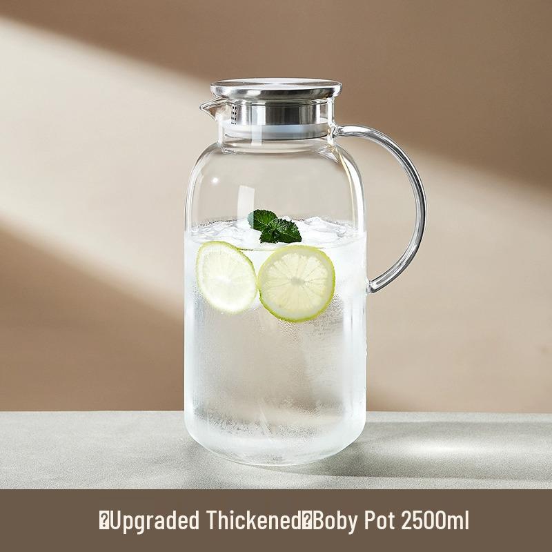 Large Capacity Heat-Resistant Borosilicate Glass Cold Water Kettle & Teapot