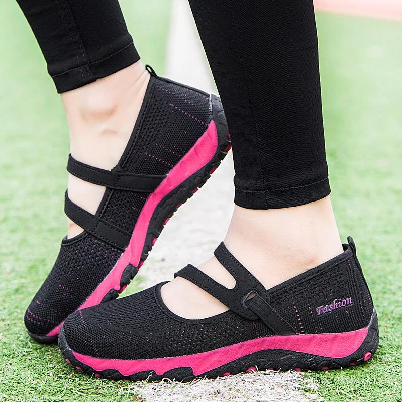  New Fashion Summer Sneakers Women's Shoes Mom Leisure Soft Bottom Breathable Air Woman Mesh Walking Dance Shoes