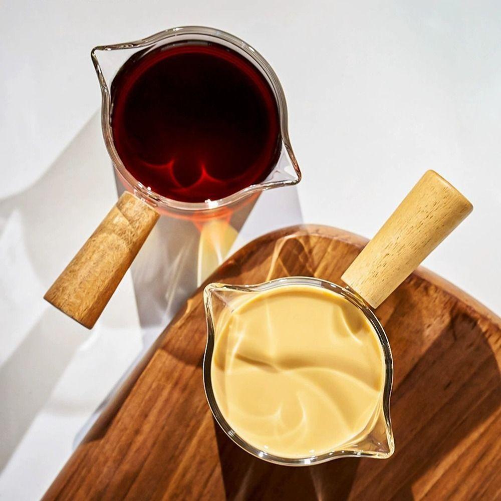 Clear Triple Pitcher Milk Cup V-Shaped Mouth Glass Espresso Cups  Espresso