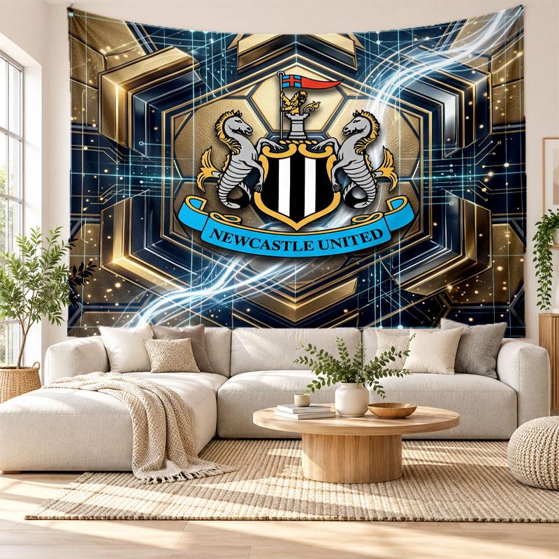 Newcastle United Fußball Wandteppich, Weiches Stoff Wandbehang, Dekorative Kulisse Für Schlafzimmer Haus Wandkunst