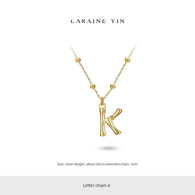 

Letter Pendant Necklace European and American Entry Lux Niche Design Twin Clavicle Chain Elegant All-Match Sweater Chain Necklace K