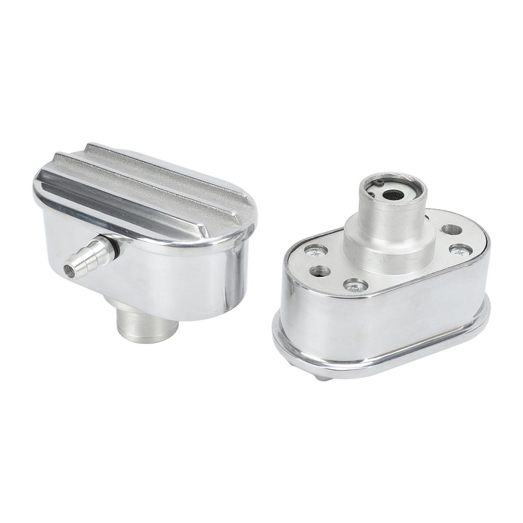 Aluminum Valve Cover Breather PCV Combo Kit Finned Oval Polished 6100FP for Replacement