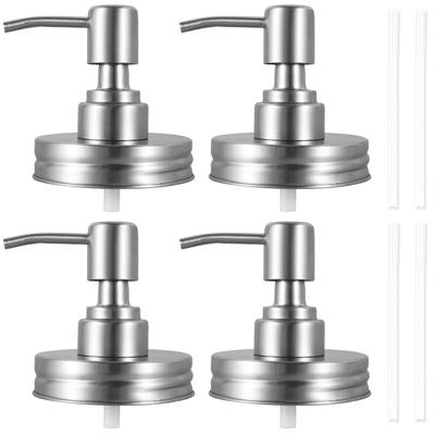 Mason Jar Soap Dispenser Lid with Pump Stainless Steel Mason Jar Pump Lid Leakproof Soap Dispenser Pump Replacement for Bathroom
