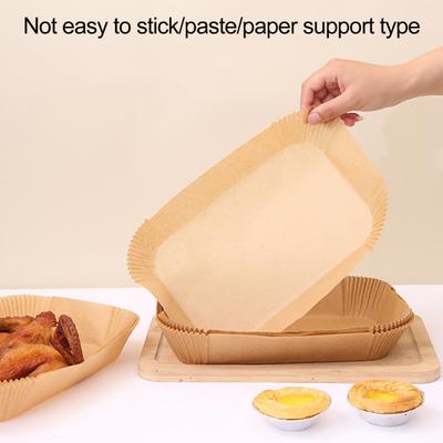 50 Stück rechteckige Airfryer-Einlagen, antihaftbeschichtet, hochtemperaturbeständig, für Mikrowellenherde, Einweg-Backpapier für Küchengrills, Pergamentpapier für Bäckereien