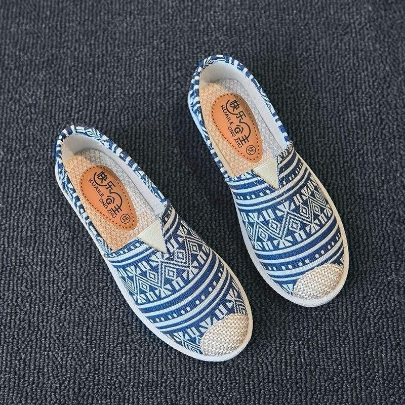 Old Beijing Cloth Shoes Women's One-pedal Lazy Fisherman Shoes Canvas Shoes New Spring and Autumn Summer Breathable Flats
