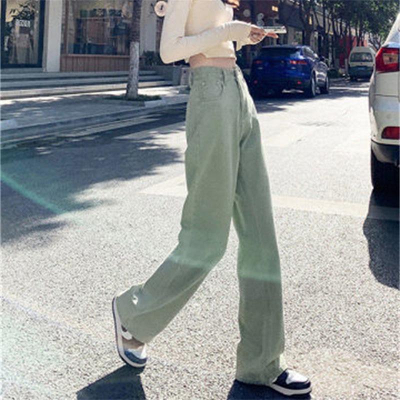 Spring 2022 Womens Fashion High Waist  Women's Wide Leg Jeans Baggy Woman Denim Straight Long Pants Jean Mom Jeans Trousers
