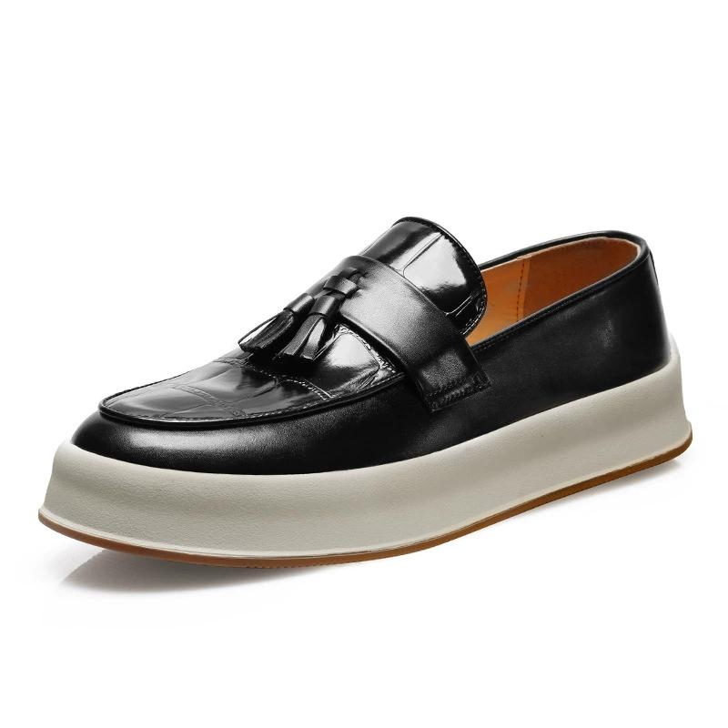 Fashion Trend Increase Luxury Men Slip On Tassels Loafter Leisure Leather Shoes Male Comfortable Sneakers Tenis Masculino Zapatos Hombre