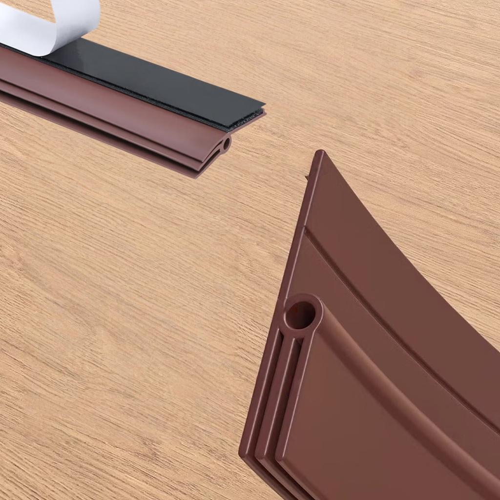1pc Reusable Door Seal Strip Self-adhesive Removable Wind and Dust Proof Under Door Gap Weather Strip Soundproof Tape