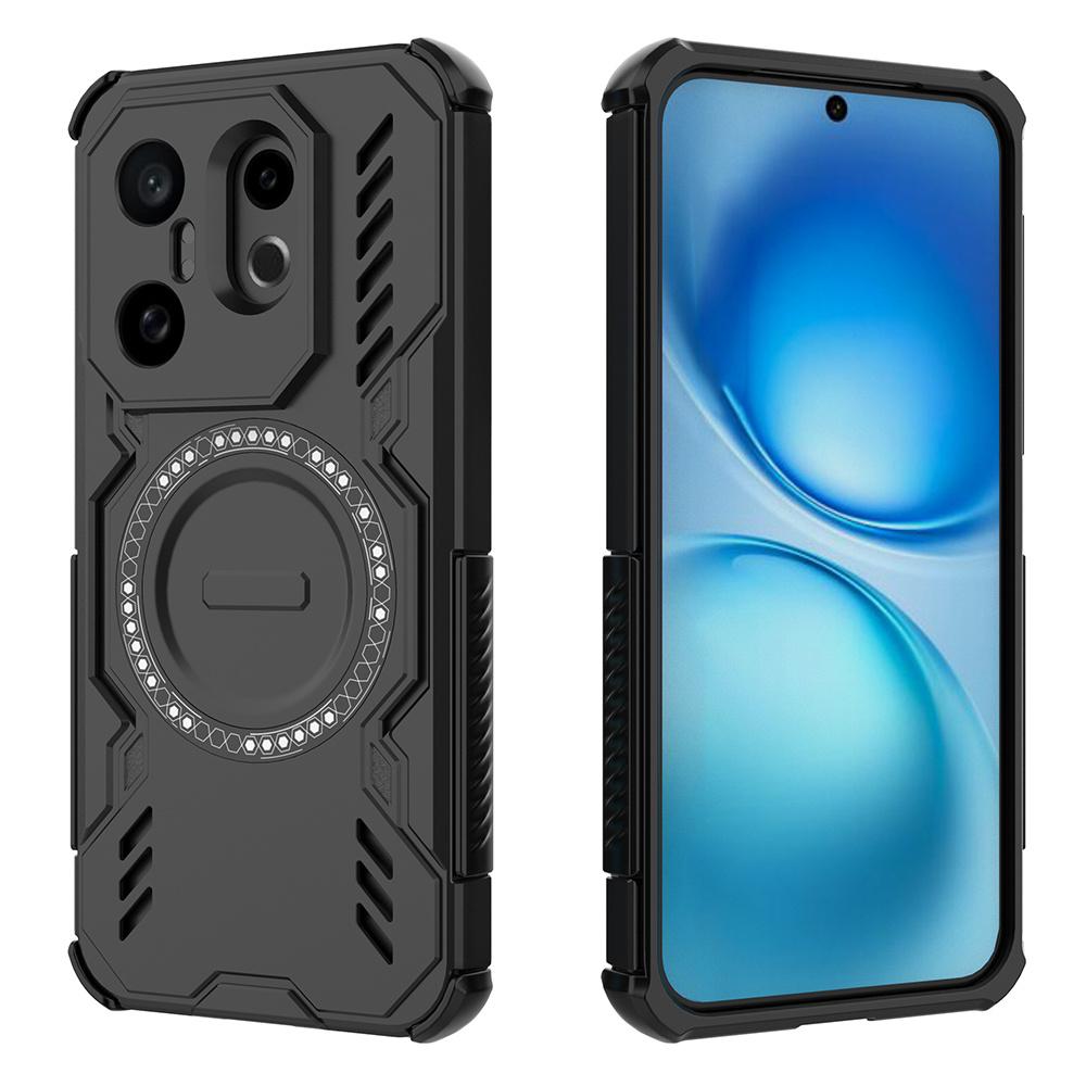 For Vivo X200 FE 5G Magnetic Case Butterfly Armor Hollow Heat Dissipation PC+TPU Phone Cover