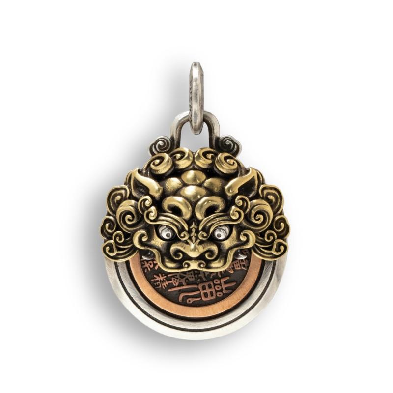 National Style Retro Ethnic Style Handmade Men's Tang Lion Mountain Ghost Money Pendant