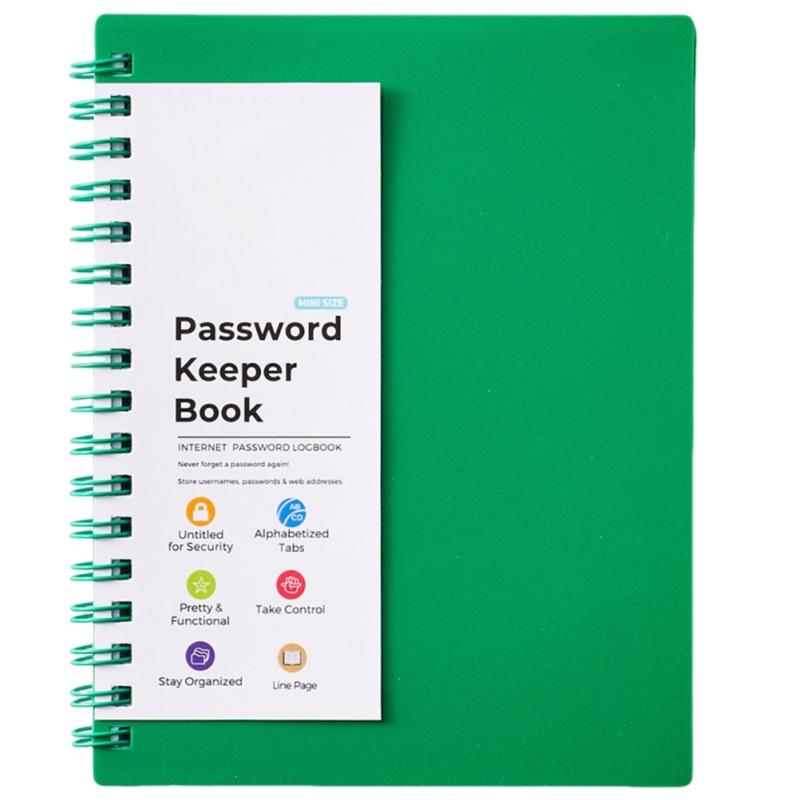 A6 Spirals Notebook Password Book Address Book with Alphabets Index Diary Writing Pad Office School Supplies for Home