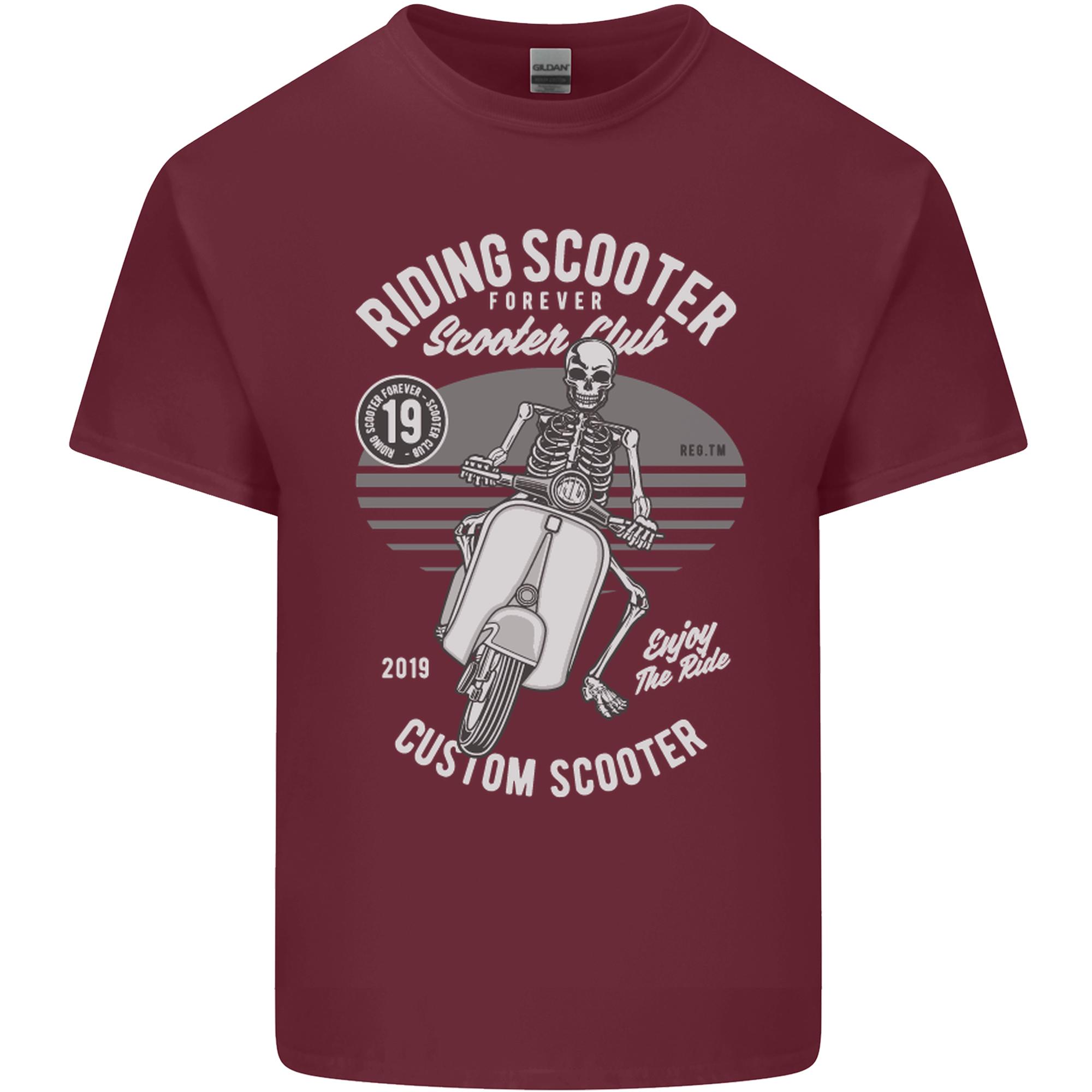 Scooter Club Motorbike Motorcycle Skull Unisexs Light Cotton TShirt S