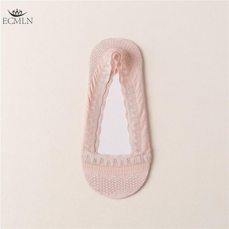 Women Summer Thin Non-slip Sock Invisible Short Lace Boat Socks