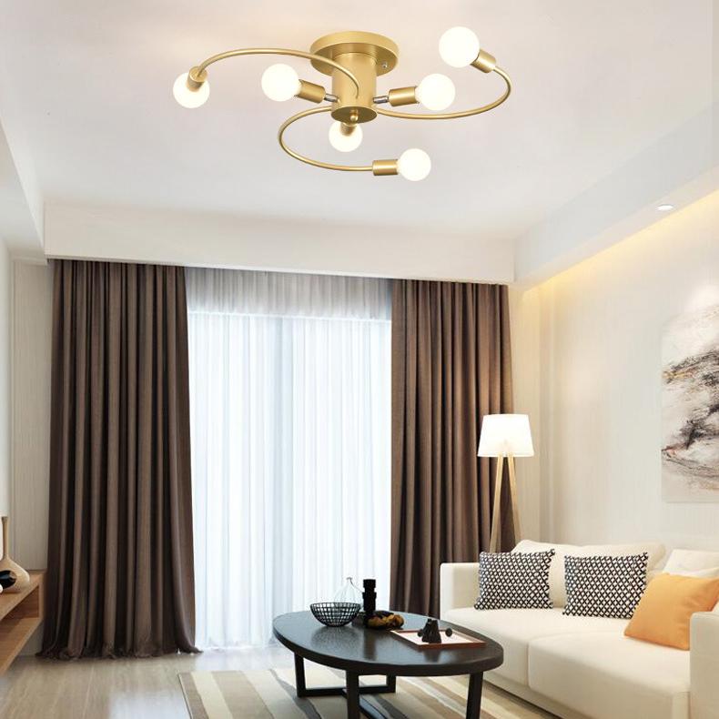 6 Heads LED Ceiling Lamp for Living Room Nordic Dome Light Home Decoration Lighting Natural Light Lighting Chandelier