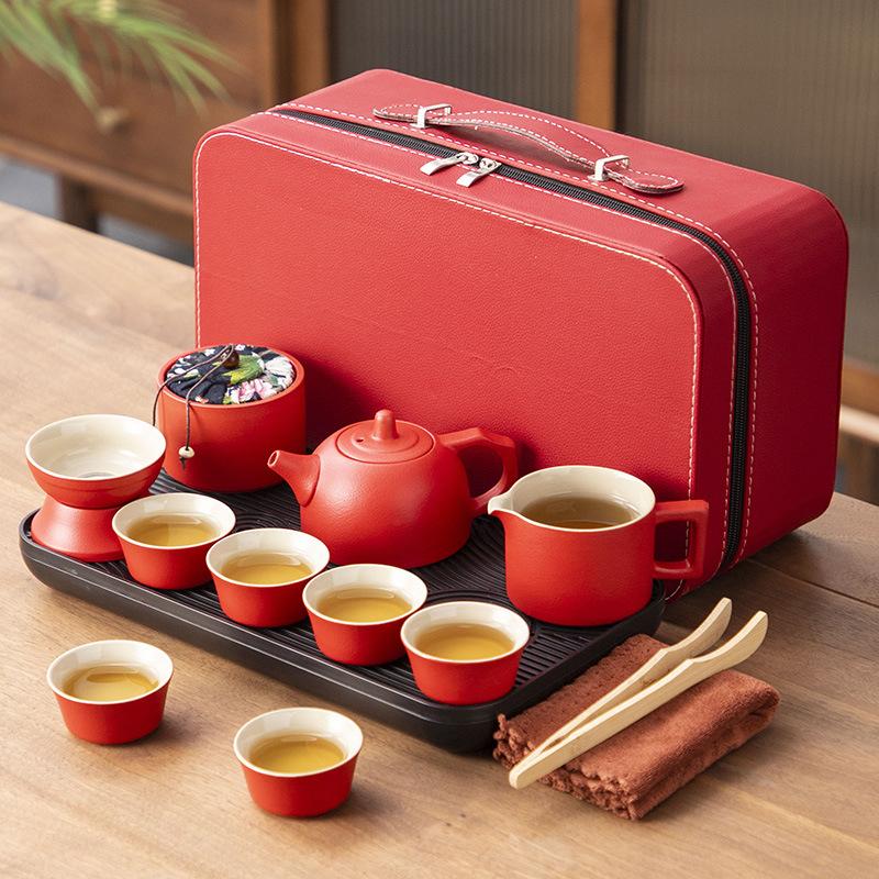 Ceramic Outdoor Camping Portable Travel Tea Set Business Company Events Wedding Gifts