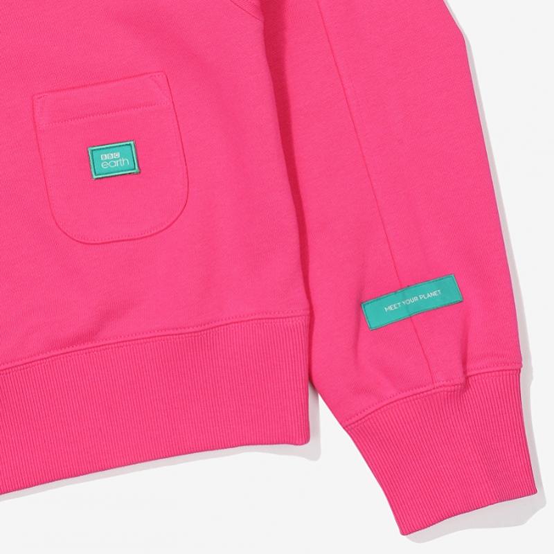 BBC EARTH Women S Half Zip Crop  Pink 