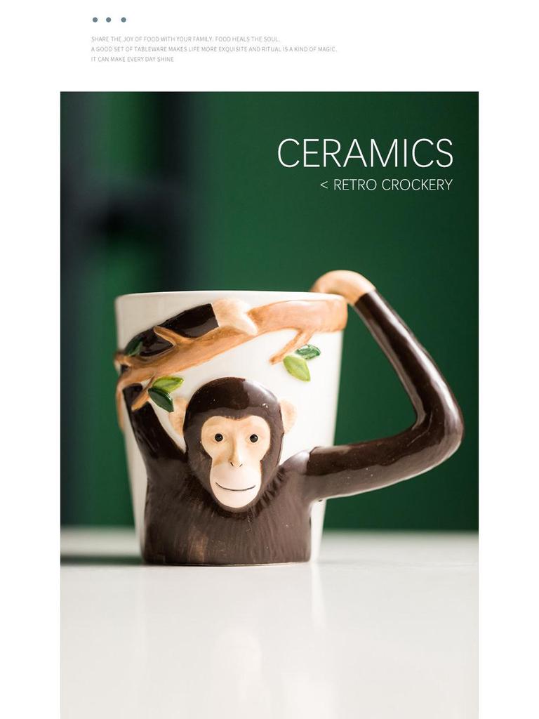 Children's Animal Cartoon Ceramic Mug - Cute Pet Design for Coffee, Milk, or Water