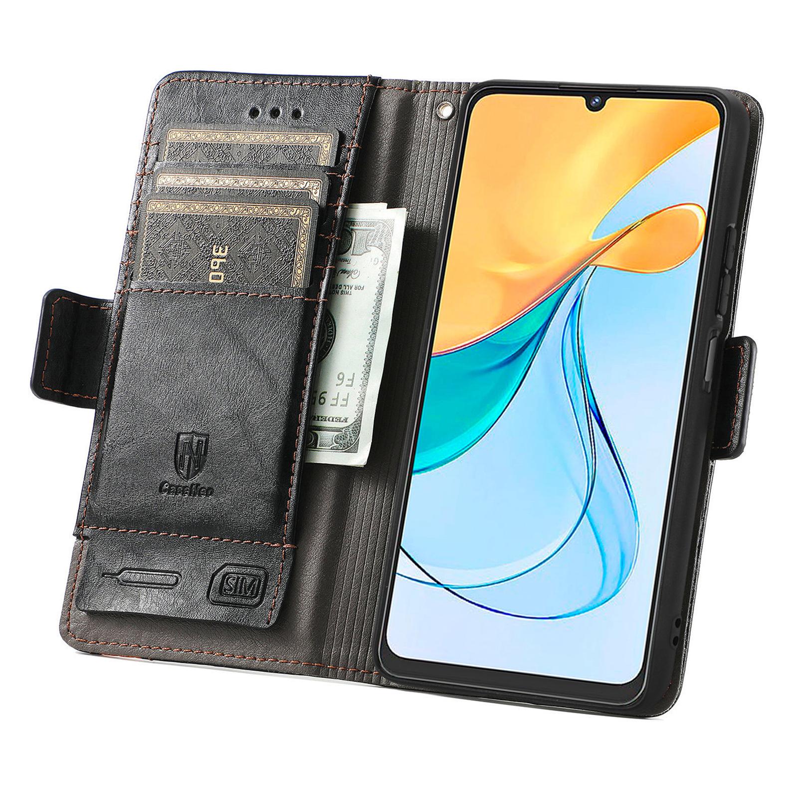 

For ZTE Blade V50 Vita Phone Cases CASENEO PU Leather Cover Stand with RFID Blocking Wallet Black