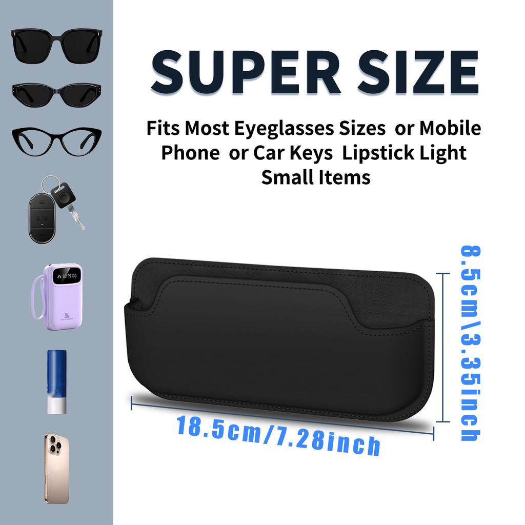 Car Interior Sunglasses Case Leather Auto Door Eyeglasses Protective Storage Box  Glasses Stick-On Car Organizer Box Accessories
