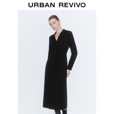 UR Women's Winter Casual Slit Long-Sleeve Dress