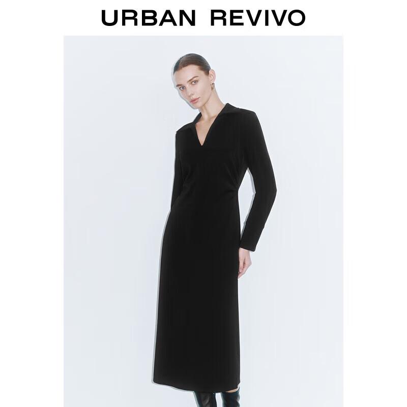 

UR Women s Winter Casual Slit Long-Sleeve Dress S
