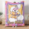 1pc Diddl Blanket with Custom Name, Gift, for Men and Women, Soft Blanket, Good for Sofa Bed Couch Travel, Lightweight Flannel Blanket