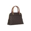 Michael Kors Mk Jet Set Monogram Logo Vintage Casual Commuter Canvas And Leather Shell Bag Women Shoulder Bag Dark-Brown 35H1GTVC2B-BROWN