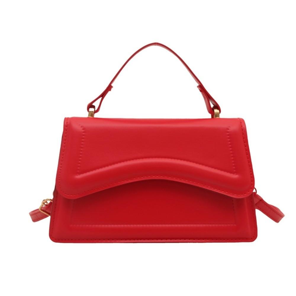 Small Size PU Leather Handbag Solid Color Crossbody Messenger Tote New Women's Shoulder Bag Work