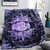 1PC Sun and Moon Print Flannel Blanket, High quality All Seasons, Home Decor, Warmth and Comfort, Perfect for Christmas Gifts