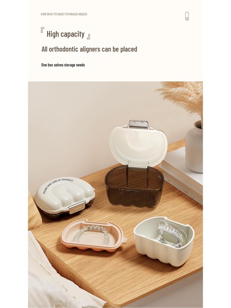 Portable Retainer Case: Large Silicone Box for Invisible Aligners, Dentures & Orthodontics