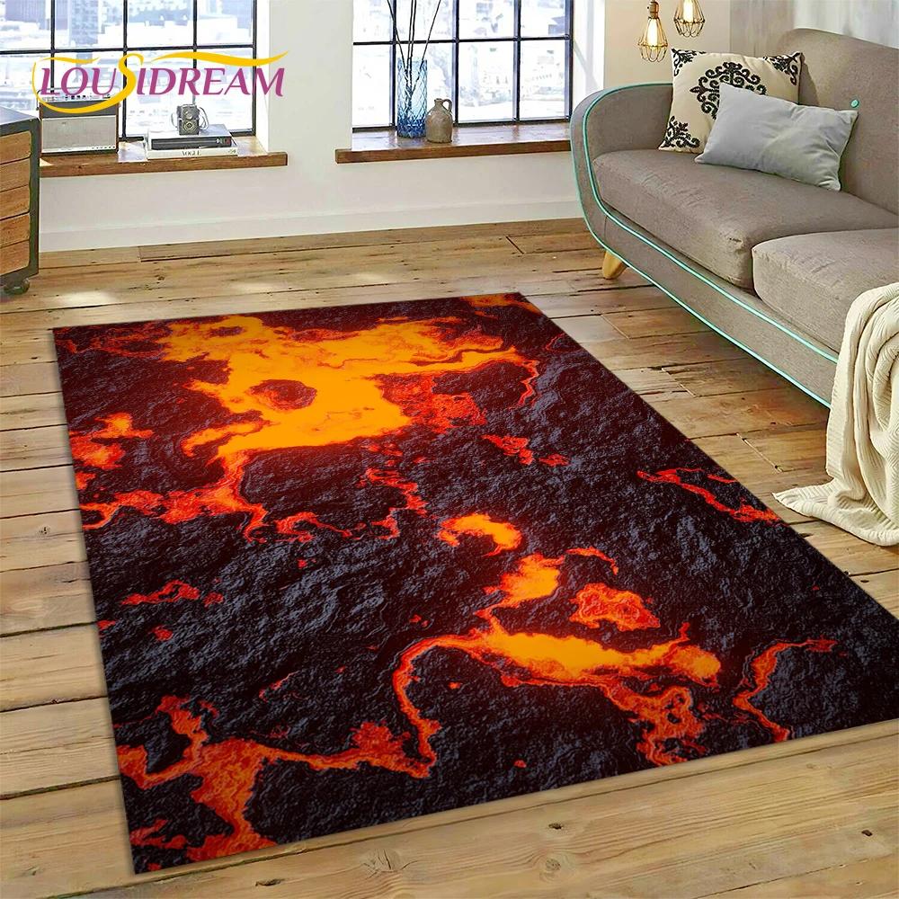 

Вулкан 3D Lava Magma Килимок для вітальні, спальні, домашній декор, підлоговий килимок, нековзка прикраса для дивана, кухонний килимок, подарунок 40x60cm( 15x23in )