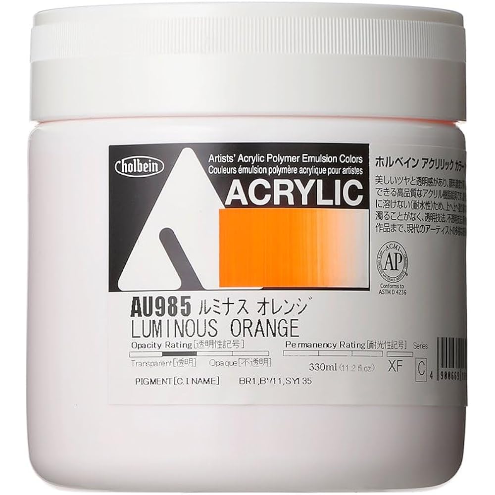 Holbein Acrylic Color [Heavy Body] AU985 330ml Luminous Orange 16985