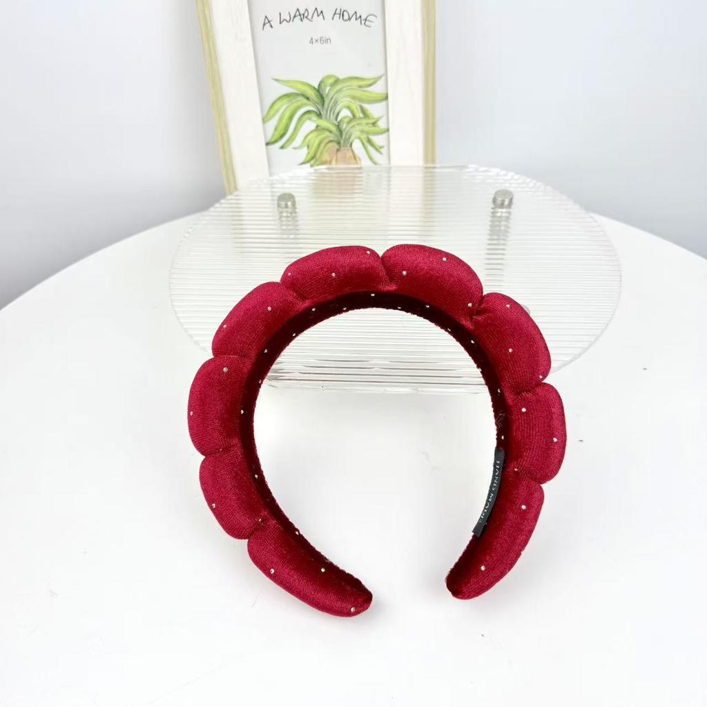 Women's Cute Blue Cloud Headband - Wide, High Skull Top for Face Washing