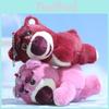 Adorable Strawberry Bear Plush Keychain Cute Cartoon Couples Teddy Bear Accessory