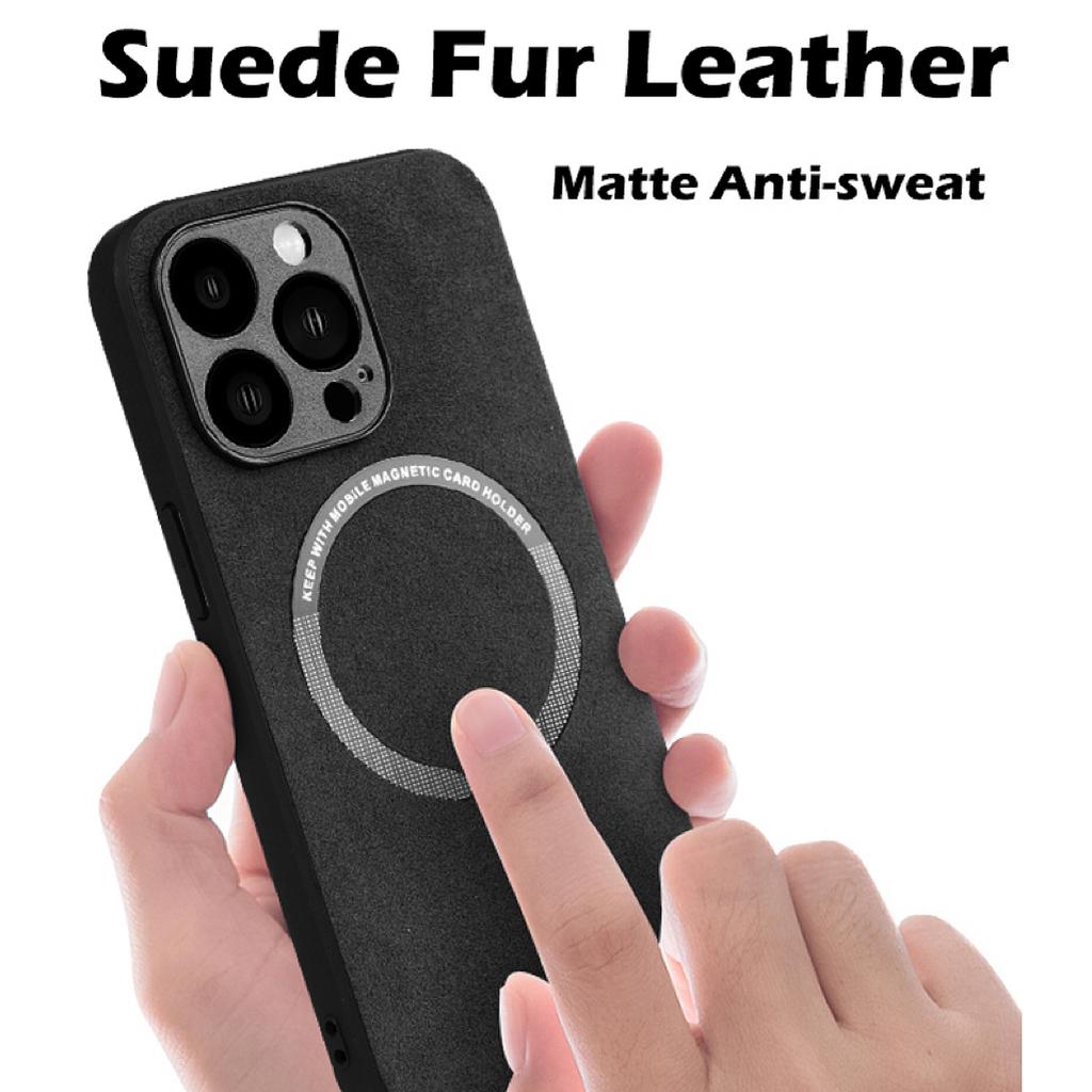 Luxury Leather Car Magnetic Holder Phone Case for iPhone 15 14 13 12 11 XS X XR Pro Max Plus Magsafe Wireless Charge Cover