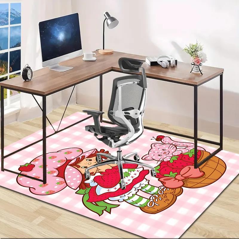 1pc Strawberry Princess6 Design Area Rug - Non-Slip, Soft & Cozy Floor Mat for Living Room, Bedroom, Office - Indoor/Outdoor Decorative Carpet