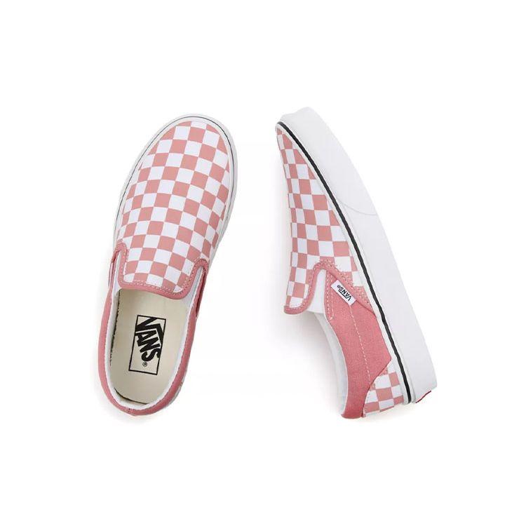 Vans Slip-On Low Top Skate Shoes Pink And White Checkerboard Women Sneakers VN000XG8B01